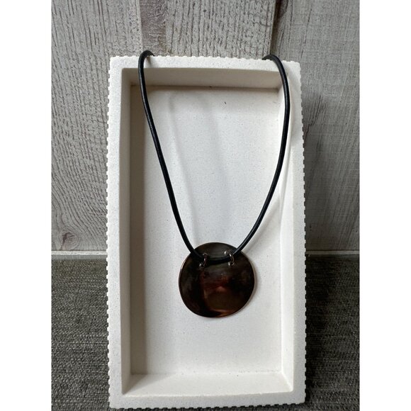 Joan Rivers Black Leather Cord & Metal Pendant Adjustable Necklace - Picture 2 of 5